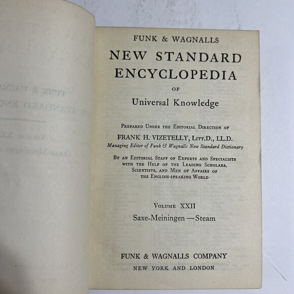 Funk n Wagnalls New Standard Encyclopedia 1934 Vol XXII Saxe Meiningen to Steam - Picture 5 of 15